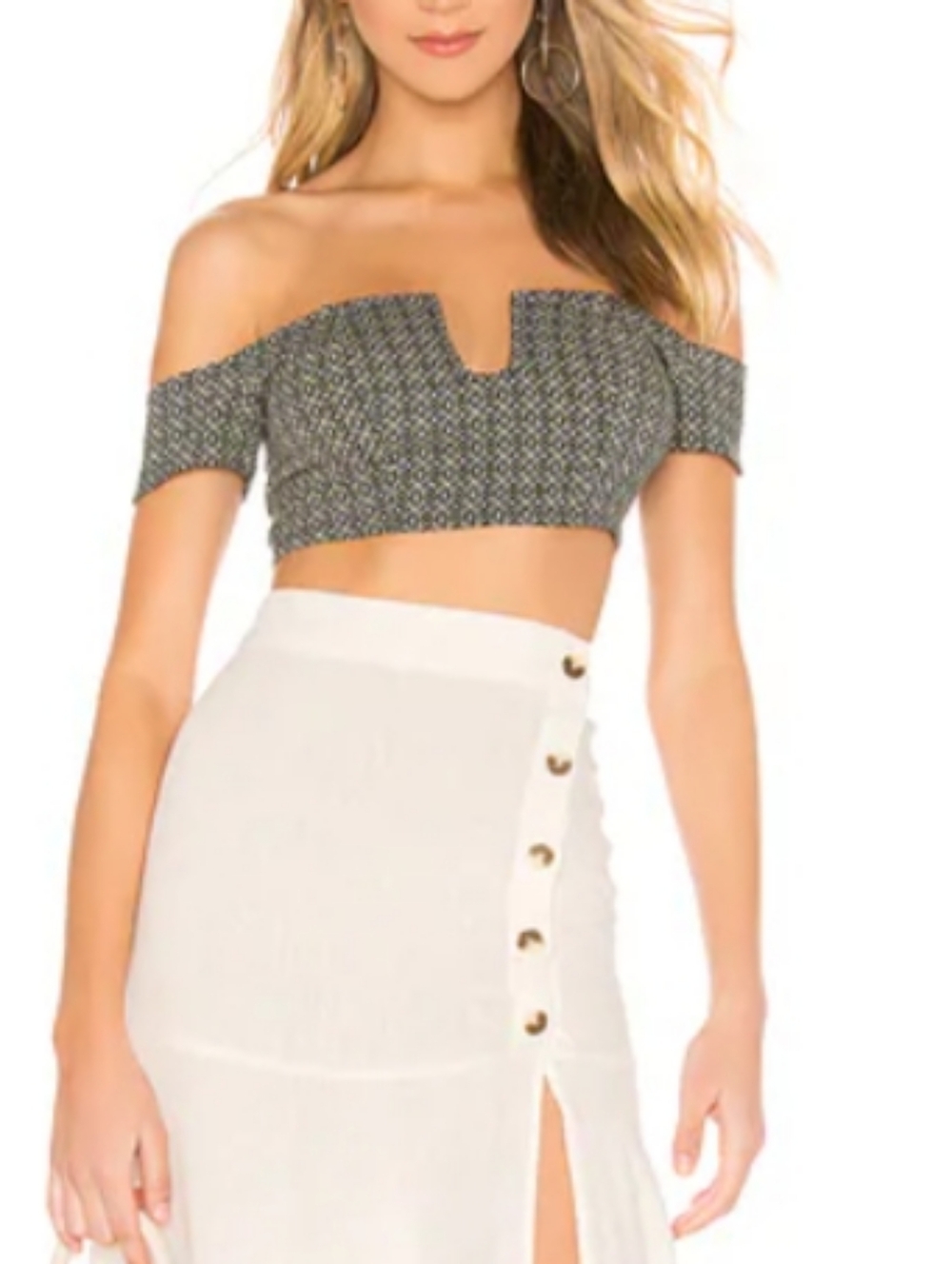 NWT Free People Lucky Now Off The Shoulder Crop Top